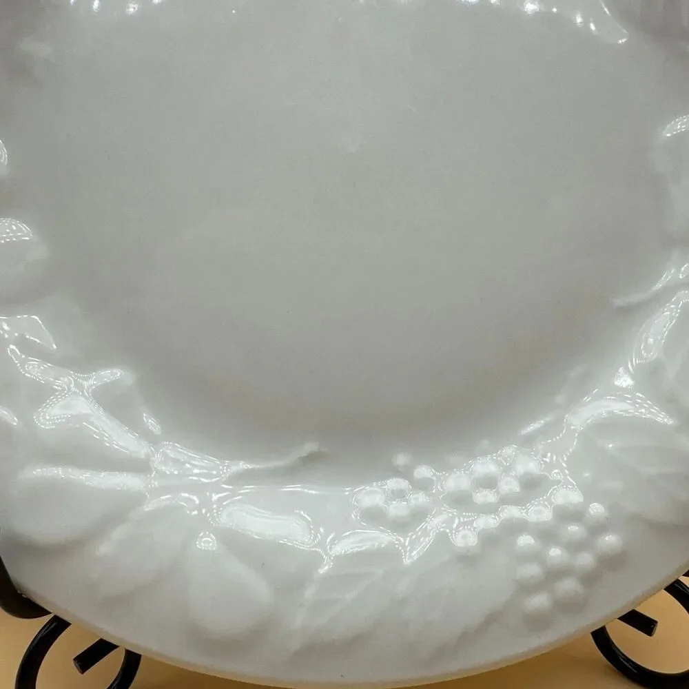 Gibson Off-White Embossed Fruit Salad Plate(s) 7.75”  Stoneware Dinnerware